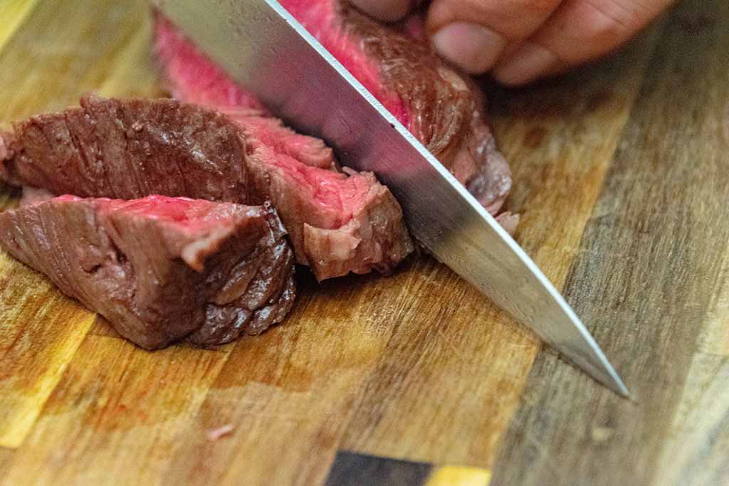 Mouthwatering Steak - Slicing On A Bias Cooking Steak Tips In Oven