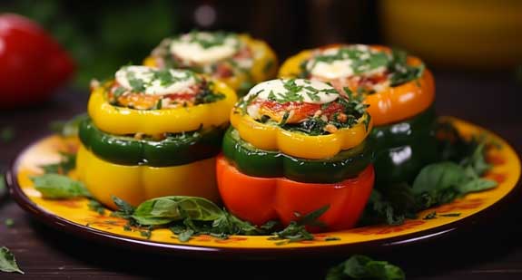 Spinach and Ricotta Stuffed Bell Peppers