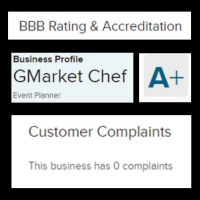 Gmarkets top private chef Chicago services a+ bbb rating